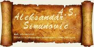 Aleksandar Simunović vizit kartica